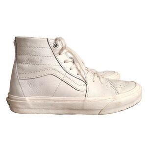 Vans Sk8-Hi Reissue Leather True White Shoes Sz Mens 7 Women’s 8.5 VN0A2XSBODJ